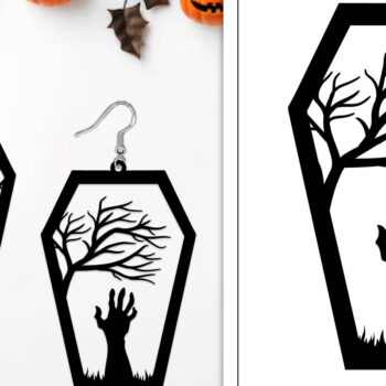 Intra απο ξύλο plywood Χρώμα wenge 3mm-4mm πάχος - Αποκριάτικα σκουλαρίκια με λέιζερ Δίασταση 3x3 cm INTRAFABR-124943102 - Image 1