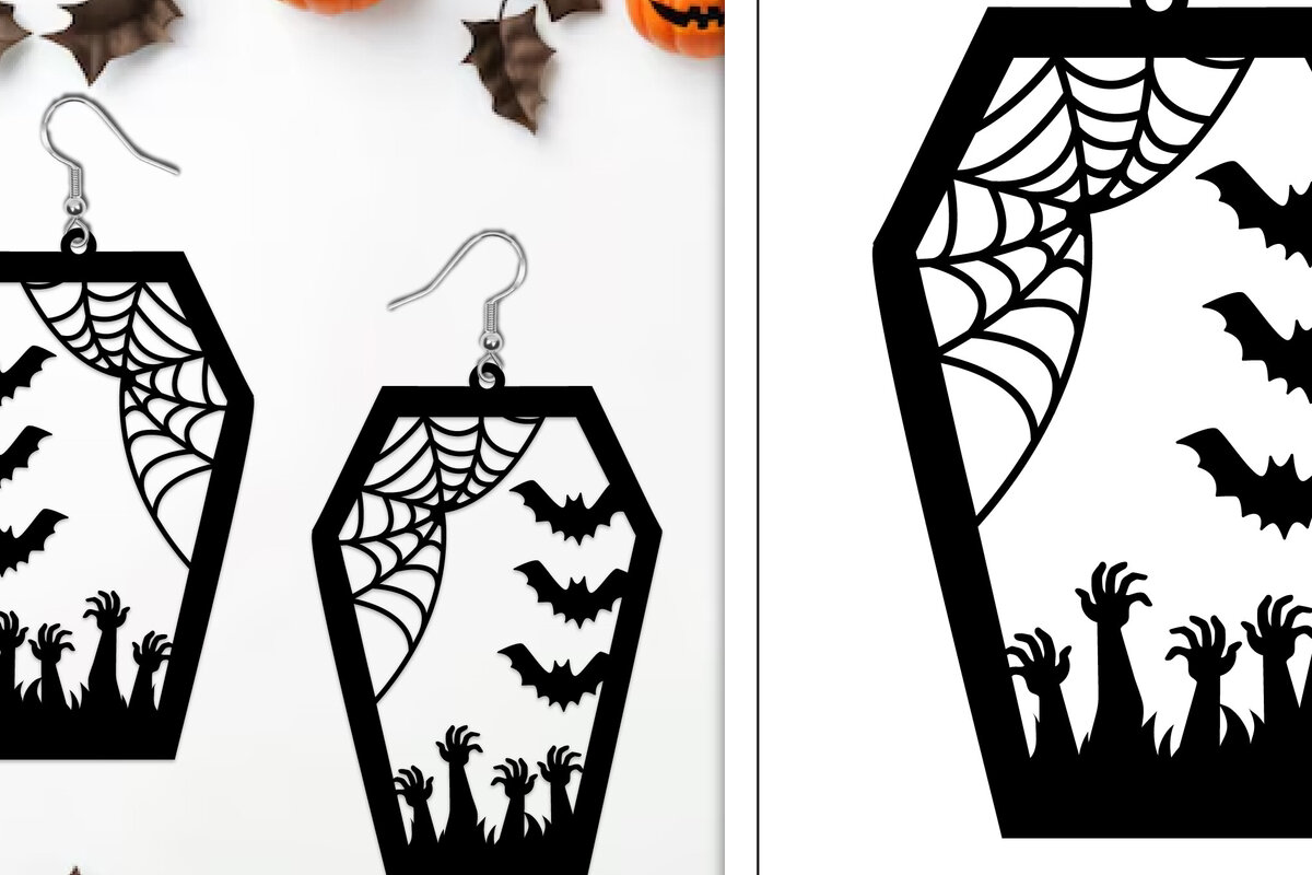 Intra απο ξύλο plywood  Χρώμα wenge 3mm-4mm πάχος - Αποκριάτικα σκουλαρίκια με λέιζερ Δίασταση 3x3 cm INTRAFABR-75260915