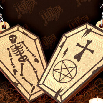 Intra απο ξύλο plywood  Χρώμα wenge 3mm-4mm πάχος - Δέσμη κοπής με λέιζερ αποκριάτικα σκουλαρίκια Δίασταση 3x3 cm INTRAFABR-118916480 - Image 4