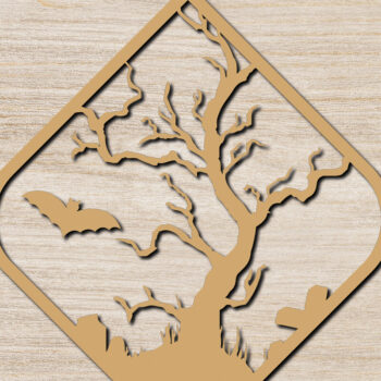 Intra απο ξύλο plywood Χρώμα wenge 3mm-4mm πάχος - Αποκριάτικα σκουλαρίκια με λέιζερ σχέδιο 16 Δίασταση 3x3 cm INTRAFABR-93660218 - Image 2