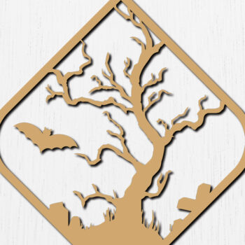 Intra απο ξύλο plywood Χρώμα wenge 3mm-4mm πάχος - Αποκριάτικα σκουλαρίκια με λέιζερ σχέδιο 16 Δίασταση 3x3 cm INTRAFABR-93660218 - Image 3