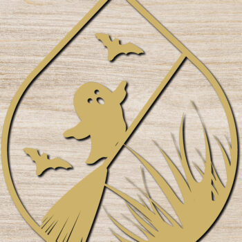 Intra απο ξύλο plywood  Χρώμα wenge 3mm-4mm πάχος - Σκουλαρίκια Halloween με λέιζερ 28 Δίασταση 3x3 cm INTRAFABR-82325962 - Image 2