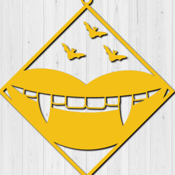 Intra απο ξύλο plywood  Χρώμα wenge 3mm-4mm πάχος - Αποκριάτικα σκουλαρίκια με λέιζερ σχέδιο 6 Δίασταση 3x3 cm INTRAFABR-112071086 - Image 1