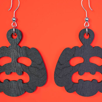 Intra απο ξύλο plywood Χρώμα wenge 3mm-4mm πάχος - Αποκριάτικα σκουλαρίκια Δίασταση 3x3 cm INTRAFABR-38834296 - Image 1