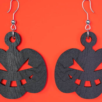 Intra απο ξύλο plywood Χρώμα wenge 3mm-4mm πάχος - Αποκριάτικα σκουλαρίκια Δίασταση 3x3 cm INTRAFABR-121843534 - Image 1