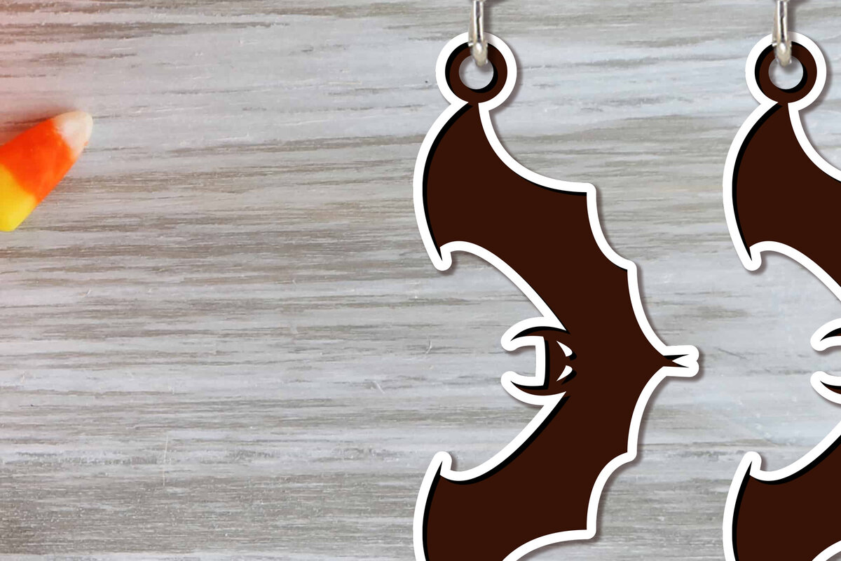 Intra απο ξύλο plywood  Χρώμα wenge 3mm-4mm πάχος - Αποκριάτικα σκουλαρίκια Δίασταση 3x3 cm INTRAFABR-75391778