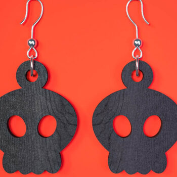 Intra απο ξύλο plywood Χρώμα wenge 3mm-4mm πάχος - Αποκριάτικα σκουλαρίκια Δίασταση 3x3 cm INTRAFABR-123688997 - Image 5