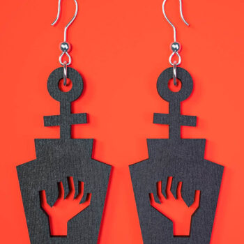 Intra απο ξύλο plywood Χρώμα wenge 3mm-4mm πάχος - Αποκριάτικα σκουλαρίκια Δίασταση 3x3 cm INTRAFABR-123688997 - Image 7