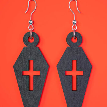 Intra απο ξύλο plywood Χρώμα wenge 3mm-4mm πάχος - Αποκριάτικα σκουλαρίκια Δίασταση 3x3 cm INTRAFABR-123688997 - Image 8