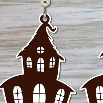 Intra απο ξύλο plywood  Χρώμα wenge 3mm-4mm πάχος - Αποκριάτικα σκουλαρίκια Δίασταση 3x3 cm INTRAFABR-62608885 - Image 1