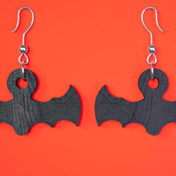 Intra απο ξύλο plywood  Χρώμα wenge 3mm-4mm πάχος - Αποκριάτικα σκουλαρίκια Δίασταση 3x3 cm INTRAFABR-69128905 - Image 1