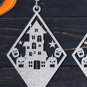 Intra απο ξύλο plywood  Χρώμα wenge 3mm-4mm πάχος - Πακέτο με λέιζερ σκουλαρίκια Halloween Δίασταση 3x3 cm INTRAFABR-75870408 - Image 3