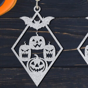 Intra απο ξύλο plywood  Χρώμα wenge 3mm-4mm πάχος - Σετ αποκριάτικων σκουλαρίκια Δίασταση 3x3 cm INTRAFABR-108925701