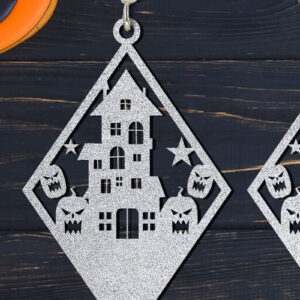 Intra απο ξύλο plywood  Χρώμα wenge 3mm-4mm πάχος - Σετ αποκριάτικων σκουλαρίκια Δίασταση 3x3 cm INTRAFABR-108925731