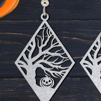 Intra απο ξύλο plywood  Χρώμα wenge 3mm-4mm πάχος - Σετ αποκριάτικων σκουλαρίκια Δίασταση 3x3 cm INTRAFABR-108925739 - Image 1