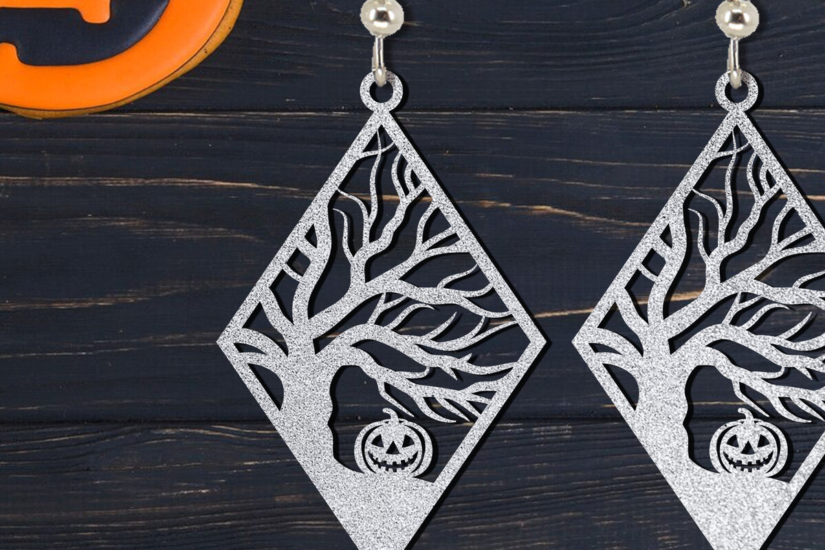 Intra απο ξύλο plywood  Χρώμα wenge 3mm-4mm πάχος - Σετ αποκριάτικων σκουλαρίκια Δίασταση 3x3 cm INTRAFABR-108925739