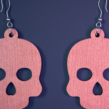 Intra απο ξύλο plywood Χρώμα wenge 3mm-4mm πάχος - Αποκριάτικα σκουλαρίκια με λέιζερ |Spooky Δίασταση 3x3 cm INTRAFABR-113936066 - Image 1