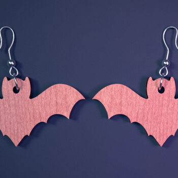 Intra απο ξύλο plywood  Χρώμα wenge 3mm-4mm πάχος - Αποκριάτικα σκουλαρίκια με λέιζερ |Spooky Δίασταση 3x3 cm INTRAFABR-113936184 - Image 5