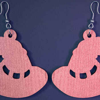 Intra απο ξύλο plywood  Χρώμα wenge 3mm-4mm πάχος - Αποκριάτικα σκουλαρίκια με λέιζερ |Spooky Δίασταση 3x3 cm INTRAFABR-113936184 - Image 14