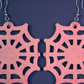 Intra απο ξύλο plywood  Χρώμα wenge 3mm-4mm πάχος - Αποκριάτικα σκουλαρίκια με λέιζερ |Spooky Δίασταση 3x3 cm INTRAFABR-113936184 - Image 15