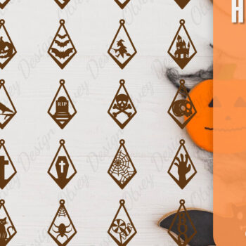 Intra απο ξύλο plywood  Χρώμα wenge 3mm-4mm πάχος - Αποκριάτικα σκουλαρίκια με λέιζερ Δίασταση 3x3 cm INTRAFABR-112877398 - Image 1