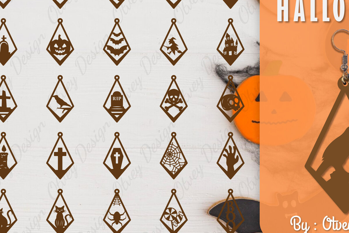 Intra απο ξύλο plywood  Χρώμα wenge 3mm-4mm πάχος - Αποκριάτικα σκουλαρίκια με λέιζερ Δίασταση 3x3 cm INTRAFABR-112877398