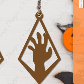 Intra απο ξύλο plywood  Χρώμα wenge 3mm-4mm πάχος - Αποκριάτικα σκουλαρίκια με λέιζερ Δίασταση 3x3 cm INTRAFABR-112877398 - Image 5