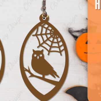 Intra απο ξύλο plywood Χρώμα wenge 3mm-4mm πάχος - Αποκριάτικα σκουλαρίκια με λέιζερ Δίασταση 3x3 cm INTRAFABR-112877416 - Image 2