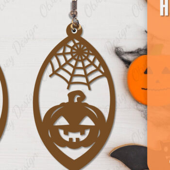 Intra απο ξύλο plywood Χρώμα wenge 3mm-4mm πάχος - Αποκριάτικα σκουλαρίκια με λέιζερ Δίασταση 3x3 cm INTRAFABR-112877416 - Image 3