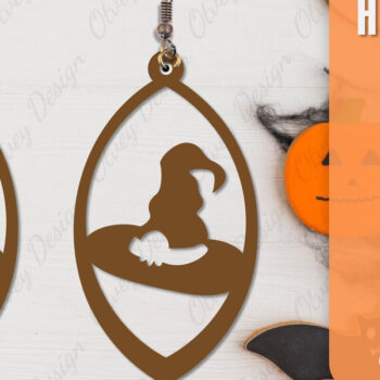 Intra απο ξύλο plywood Χρώμα wenge 3mm-4mm πάχος - Αποκριάτικα σκουλαρίκια με λέιζερ Δίασταση 3x3 cm INTRAFABR-112877416 - Image 6