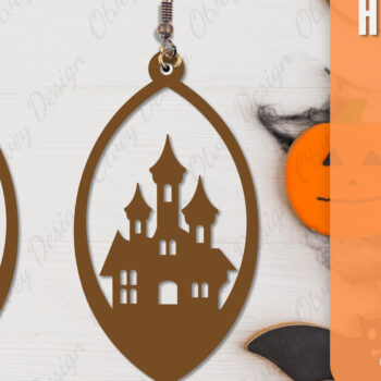 Intra απο ξύλο plywood Χρώμα wenge 3mm-4mm πάχος - Αποκριάτικα σκουλαρίκια με λέιζερ Δίασταση 3x3 cm INTRAFABR-112877416 - Image 7