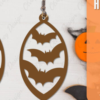 Intra απο ξύλο plywood Χρώμα wenge 3mm-4mm πάχος - Αποκριάτικα σκουλαρίκια με λέιζερ Δίασταση 3x3 cm INTRAFABR-112877416 - Image 11