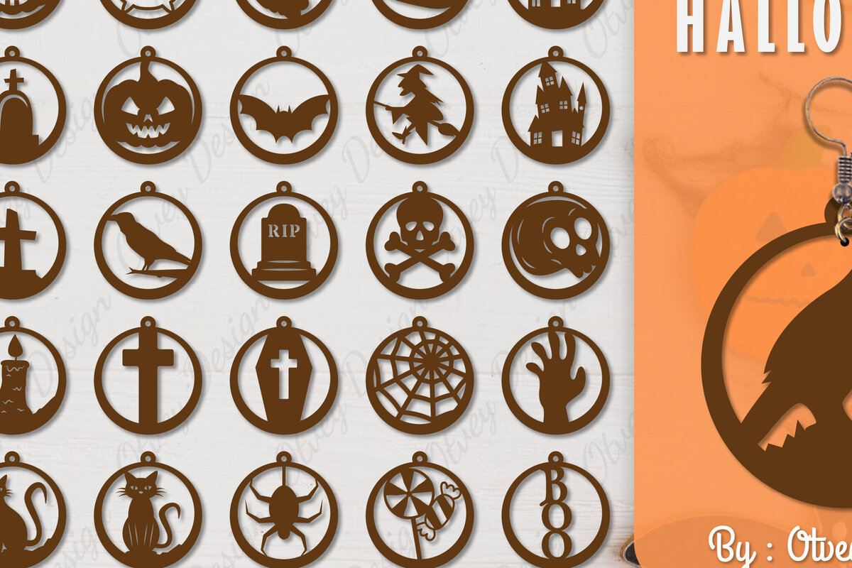 Intra απο ξύλο plywood  Χρώμα wenge 3mm-4mm πάχος - Αποκριάτικα σκουλαρίκια με λέιζερ Δίασταση 3x3 cm INTRAFABR-112877436