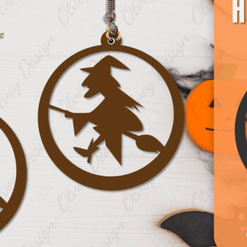 Intra απο ξύλο plywood  Χρώμα wenge 3mm-4mm πάχος - Αποκριάτικα σκουλαρίκια με λέιζερ Δίασταση 3x3 cm INTRAFABR-112877436 - Image 2