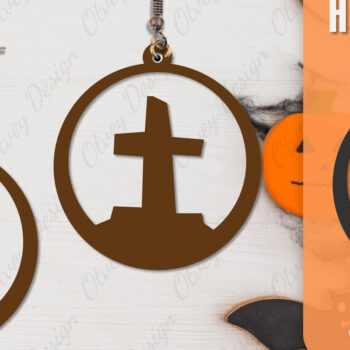 Intra απο ξύλο plywood  Χρώμα wenge 3mm-4mm πάχος - Αποκριάτικα σκουλαρίκια με λέιζερ Δίασταση 3x3 cm INTRAFABR-112877436 - Image 5