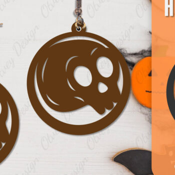 Intra απο ξύλο plywood  Χρώμα wenge 3mm-4mm πάχος - Αποκριάτικα σκουλαρίκια με λέιζερ Δίασταση 3x3 cm INTRAFABR-112877436 - Image 9