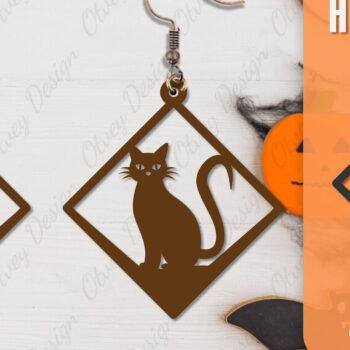 Intra απο ξύλο plywood Χρώμα wenge 3mm-4mm πάχος - Αποκριάτικα σκουλαρίκια με λέιζερ Δίασταση 3x3 cm INTRAFABR-112877494 - Image 7