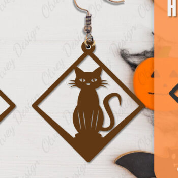 Intra απο ξύλο plywood Χρώμα wenge 3mm-4mm πάχος - Αποκριάτικα σκουλαρίκια με λέιζερ Δίασταση 3x3 cm INTRAFABR-112877494 - Image 8