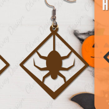 Intra απο ξύλο plywood Χρώμα wenge 3mm-4mm πάχος - Αποκριάτικα σκουλαρίκια με λέιζερ Δίασταση 3x3 cm INTRAFABR-112877494 - Image 9