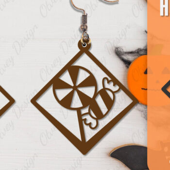 Intra απο ξύλο plywood Χρώμα wenge 3mm-4mm πάχος - Αποκριάτικα σκουλαρίκια με λέιζερ Δίασταση 3x3 cm INTRAFABR-112877494 - Image 10