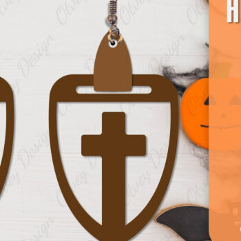 Intra απο ξύλο plywood Χρώμα wenge 3mm-4mm πάχος - Αποκριάτικα σκουλαρίκια με λέιζερ Δίασταση 3x3 cm INTRAFABR-112877513 - Image 2