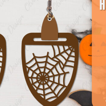 Intra απο ξύλο plywood Χρώμα wenge 3mm-4mm πάχος - Αποκριάτικα σκουλαρίκια με λέιζερ Δίασταση 3x3 cm INTRAFABR-112877513 - Image 4