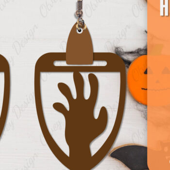 Intra απο ξύλο plywood Χρώμα wenge 3mm-4mm πάχος - Αποκριάτικα σκουλαρίκια με λέιζερ Δίασταση 3x3 cm INTRAFABR-112877513 - Image 5