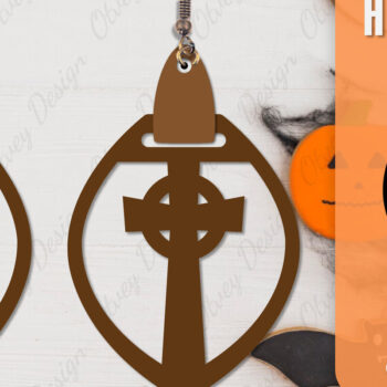 Intra απο ξύλο plywood Χρώμα wenge 3mm-4mm πάχος - Αποκριάτικα σκουλαρίκια με λέιζερ Δίασταση 3x3 cm INTRAFABR-112877538 - Image 3