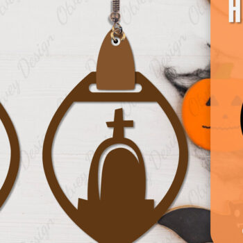 Intra απο ξύλο plywood Χρώμα wenge 3mm-4mm πάχος - Αποκριάτικα σκουλαρίκια με λέιζερ Δίασταση 3x3 cm INTRAFABR-112877538 - Image 4