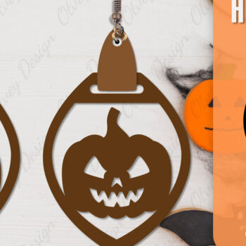 Intra απο ξύλο plywood Χρώμα wenge 3mm-4mm πάχος - Αποκριάτικα σκουλαρίκια με λέιζερ Δίασταση 3x3 cm INTRAFABR-112877538 - Image 5