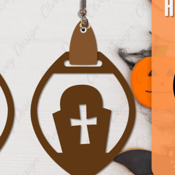 Intra απο ξύλο plywood Χρώμα wenge 3mm-4mm πάχος - Αποκριάτικα σκουλαρίκια με λέιζερ Δίασταση 3x3 cm INTRAFABR-112877538 - Image 9