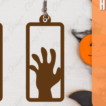 Intra απο ξύλο plywood Χρώμα wenge 3mm-4mm πάχος - Αποκριάτικα σκουλαρίκια με λέιζερ Δίασταση 3x3 cm INTRAFABR-112877561 - Image 5