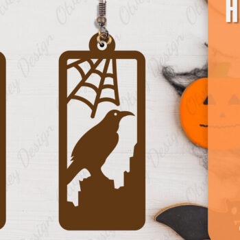 Intra απο ξύλο plywood Χρώμα wenge 3mm-4mm πάχος - Αποκριάτικα σκουλαρίκια με λέιζερ Δίασταση 3x3 cm INTRAFABR-112877561 - Image 6