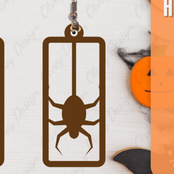 Intra απο ξύλο plywood Χρώμα wenge 3mm-4mm πάχος - Αποκριάτικα σκουλαρίκια με λέιζερ Δίασταση 3x3 cm INTRAFABR-112877561 - Image 9